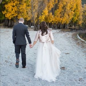 Rose Gold Sequin Wedding Bolero Jacket